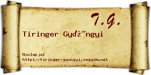 Tiringer Gyöngyi névjegykártya