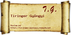 Tiringer Gyöngyi névjegykártya